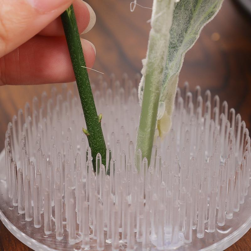Round Ikebana Stem Holder Suction Cup Transparent Flower Arrangement Base Flower Fixing Bracket Vases Floral Fixed Base Holder Cup Holders 5