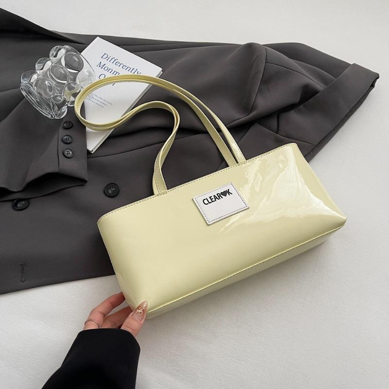 

Новая текстурная сумка-тоут для通勤, женская повседневная сумка на плечо из вощеной кожи, подмышечная светло-желтого