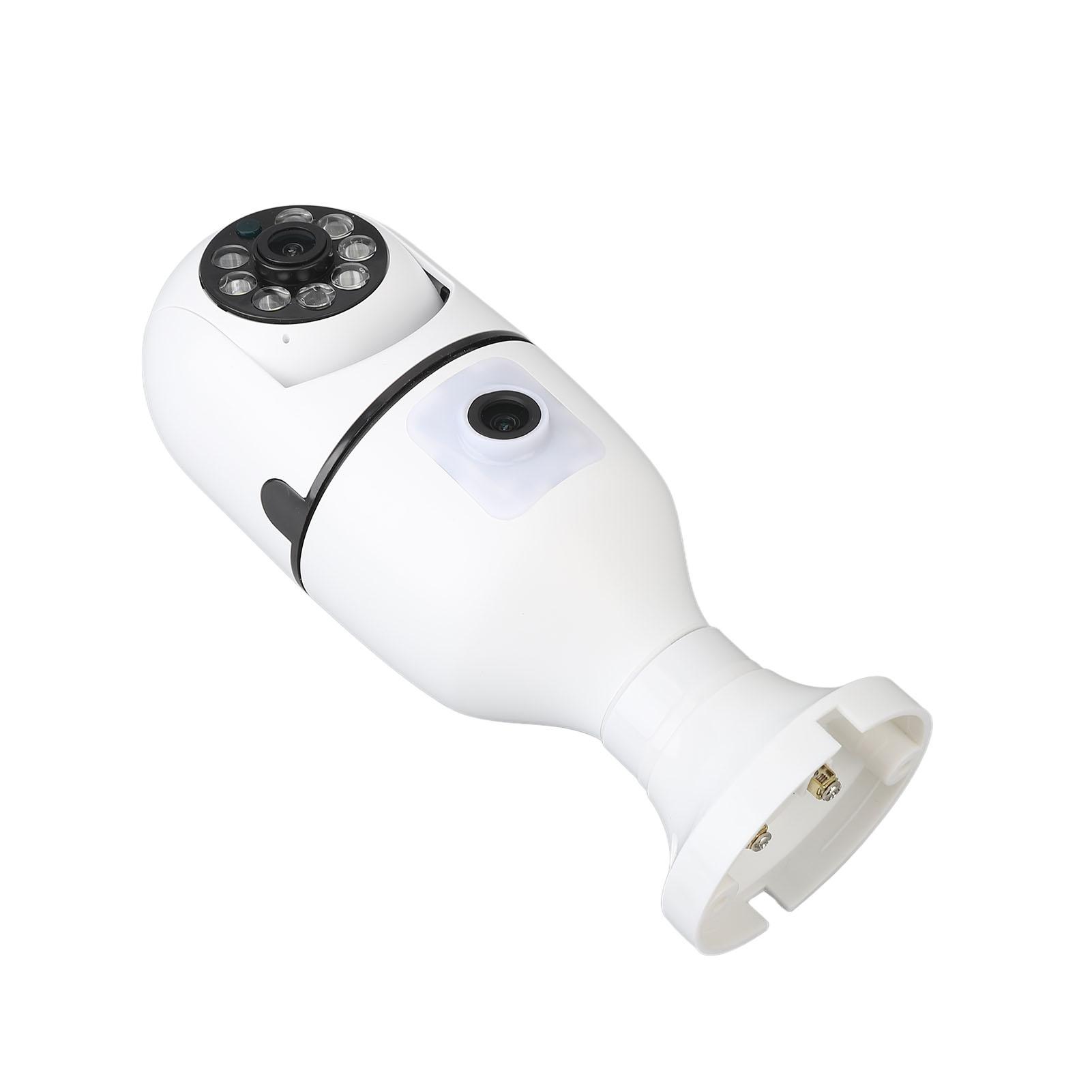 

360-градусна лампочка Камера 1920 X 2160 Автоматичне відстеження APP Керування Двостороння розмова Подвійний об’єктив 110-220 В