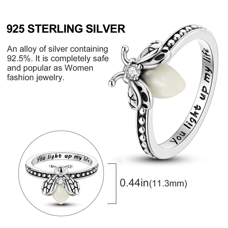 

Latest Glow-In-The-Dark Firefly Rings Boys And Girls Authentic Jewelry Creation Accessories Handcraft Project Present Choice Women Animal Shape Ring 9