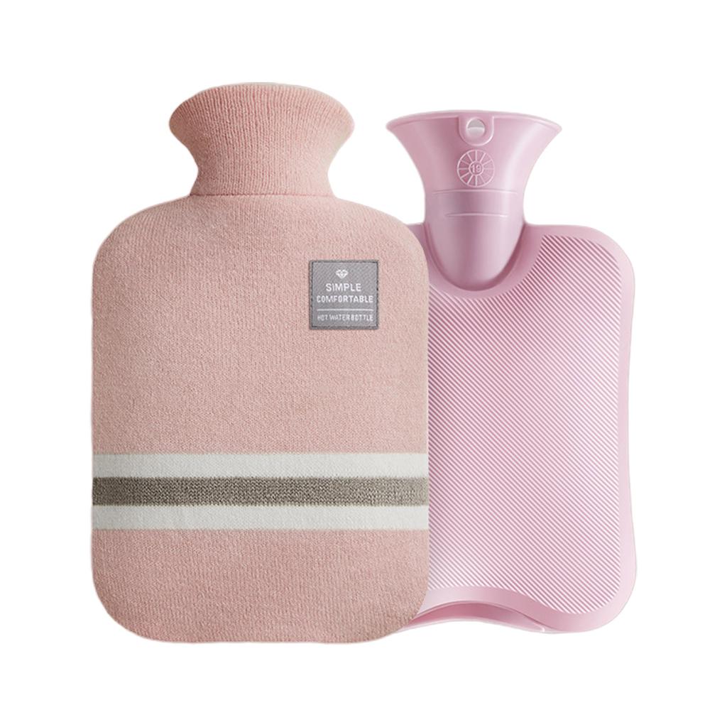 Hot Water Bottle with Cover 1L Large Classical Hot Water Bag for Pains Relief Neck & Shoulders Feet Warm Great Gift