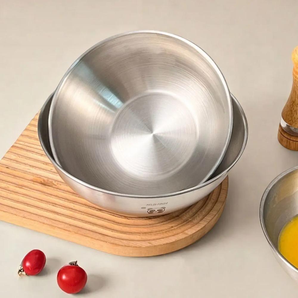 304 Stainless Steel Salad Bowls Durable Large Capacity Kitchen Baking Mixing Bowls With Scale Line Food Container