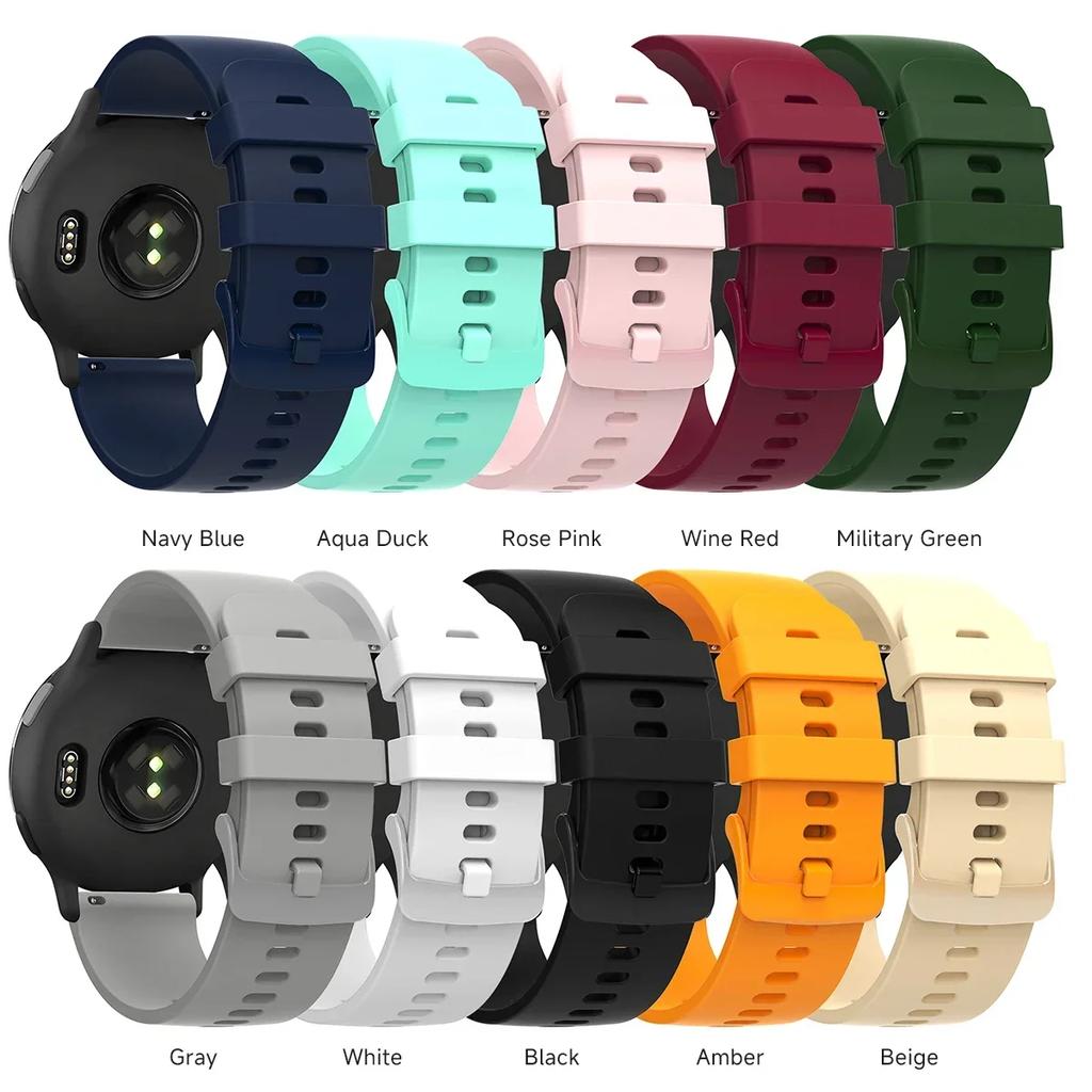 20mm 22mm Silicone Strap For Garmin Vivoactive 3 4 4S Band Watch Venu for Samsung Active Huawei Watch GT 2 46mm Amazfit GTR