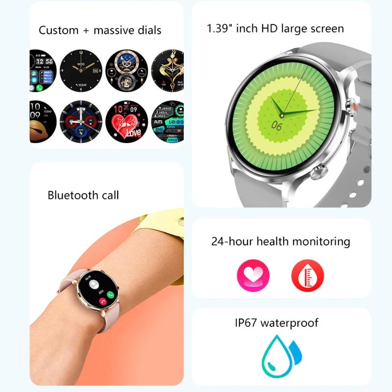 2025 Nou Ceas Smart cu GPS de Urmărire Femei Ecran AMOLED HD Ritm Cardiac Tensiune Arterială Apel BT IP68 Impermeabil Smartwatch Pentru Huawei Xiaomi