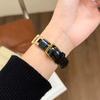 Kejsarinnan Saturnus Diamant Bambu Läderarmband för Apple Watch 11/Ultra/SE