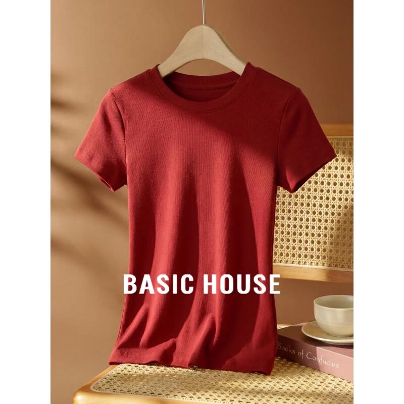 Basic House Women s Summer Crew Neck T-Shirt M