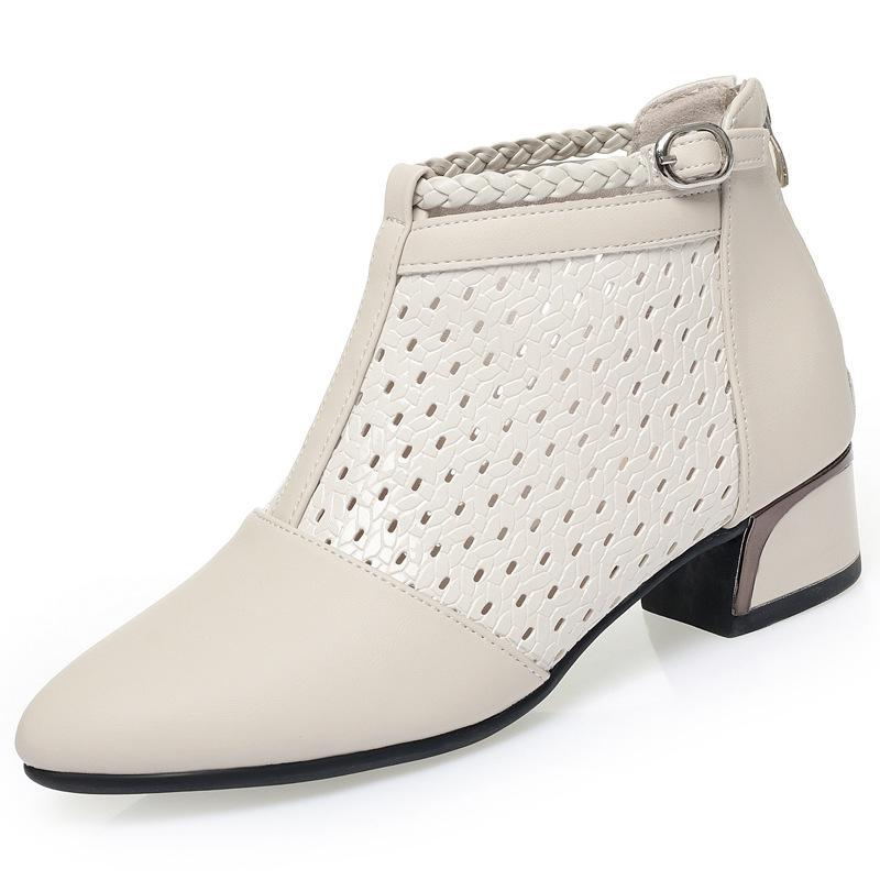 Fashion Summer Short Boots Thin 2025 New Martin Boots Breathable Hollow Boots Women's Single Boots Versatile Chelsea Women's Boots
