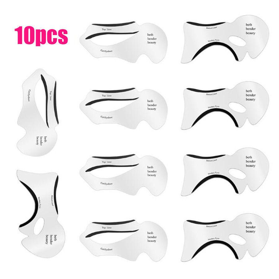 

Подводка для глаз 10 шт. Трафарет Шаблон Красоты Форма Инструмент для макияжа Тени для век Смоки Бет