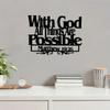 Metal With God All Things Are Possible Bible Verse Sign Christian Metal Wall Art Religious Home Decor