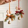 Rocking Horse Bell Ornament Compact Wooden Rocking Horse Ornament Door Wall Hanging Ornament Christmas Themed For Door Festive