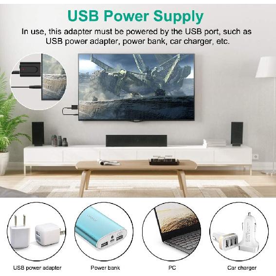 Bluetooth 5.0 Transmitter Receiver Adapter, 3.5mm Portable Wireless Audio Transmitter Receiver Dongle for TV/PC/Headphones/Car Stereo/Home Theater,