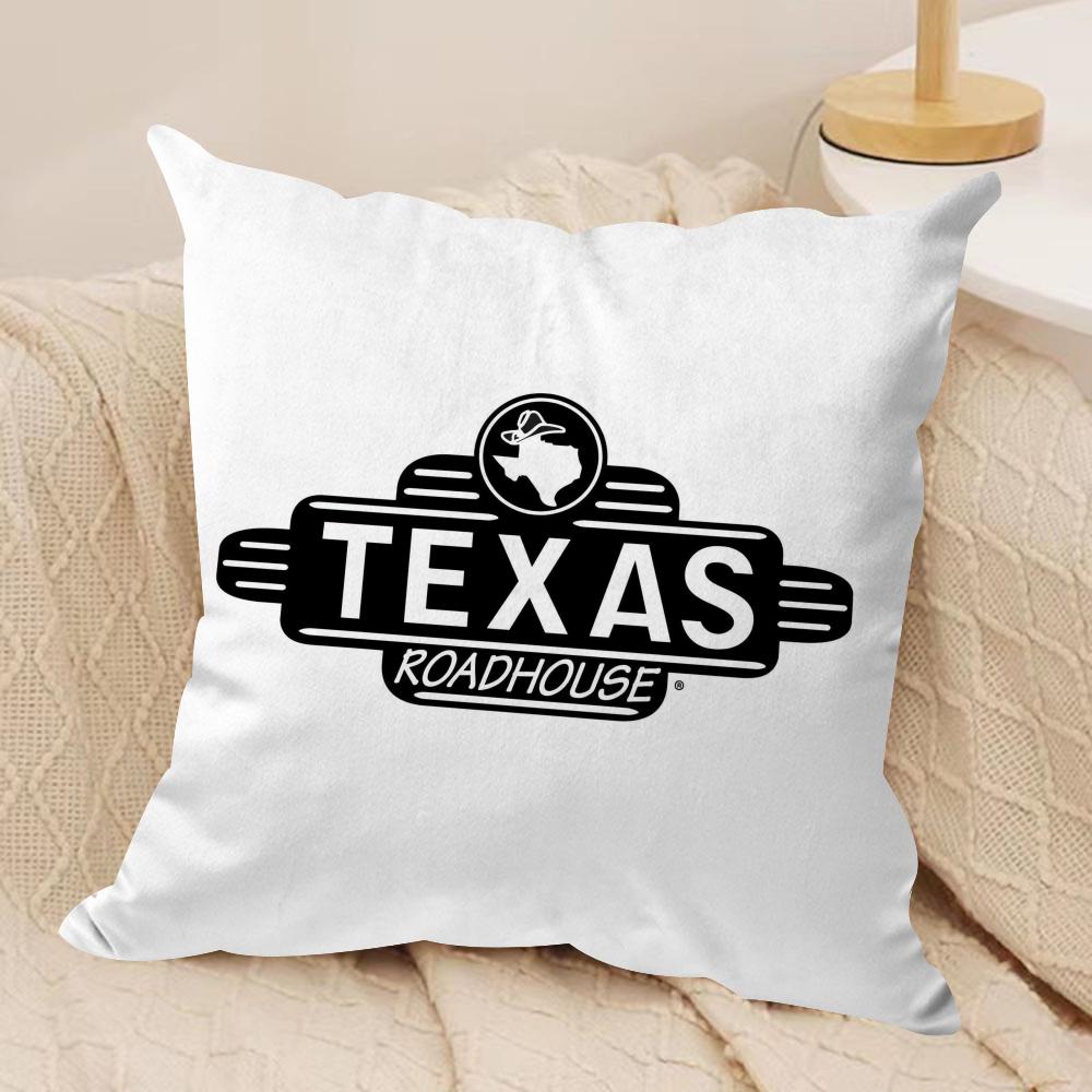 TTexas Roadhouse Cushion Cover Soft Plush Fabric DoubleSided Printed Sofa Cushion Cover for All Seasons Home Decor Gift