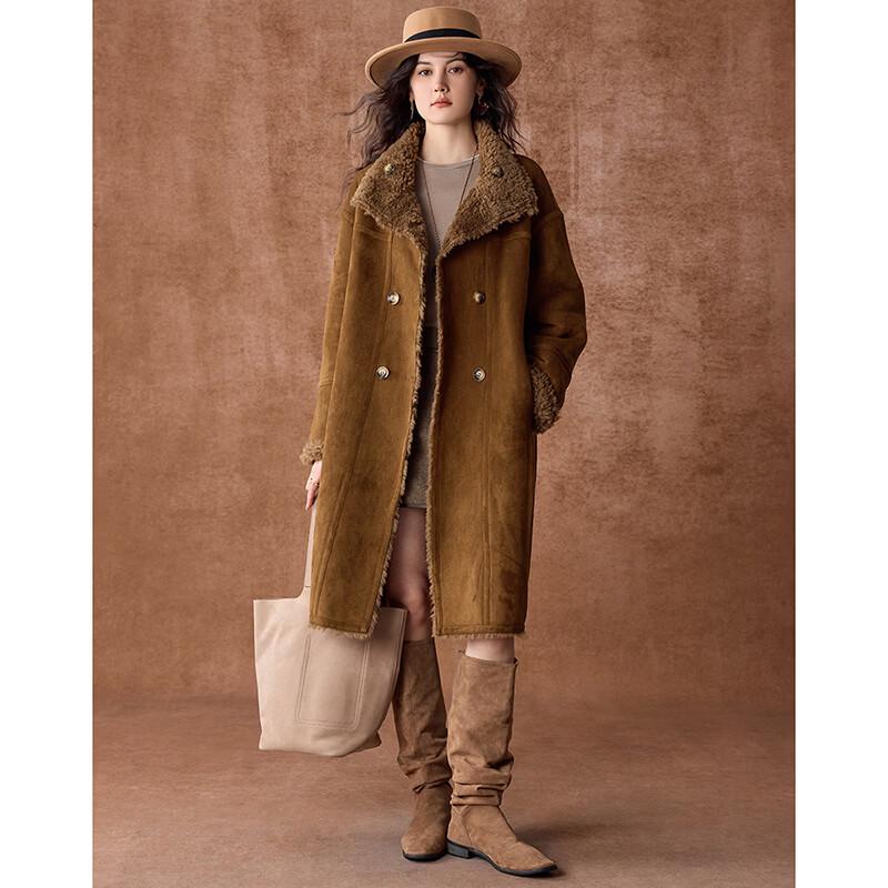 Women's 100% Lambswool Plush Stand-Up Collar Coat