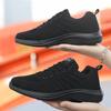 Women'S Shoes Spring New Casual Sneakers Comfortable Mesh Breathable Flying Knitted Sneakers Fashion Student Shoes Pure Black