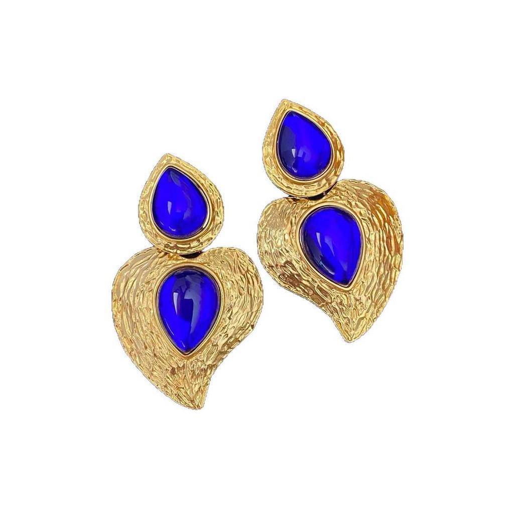 Vintage Retro Heart-Shaped Ear Clip Earrings - European & American Style