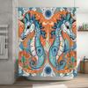 Vibrant Seahorse Shower Curtain for Bath Decoration Waterproof Fabric Multiple Sizes Available