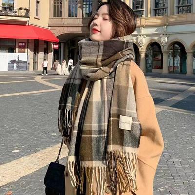 Winter Daily Soft Tartan Tassel Muffler Scarf