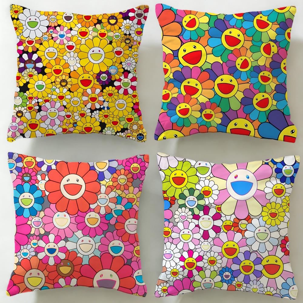 classic artist Takashi Murakami Cushion Cover Soft & Easy-Wash Pillow Case – Versatile for Couch, Bed, Travel and Office