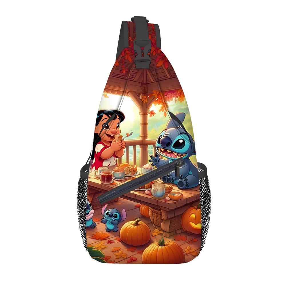 Breast Bag Women'S Fashion Oxford Cloth Cartoon Shoulder Messenger Bag Large Capacity Cycling Breast Bag