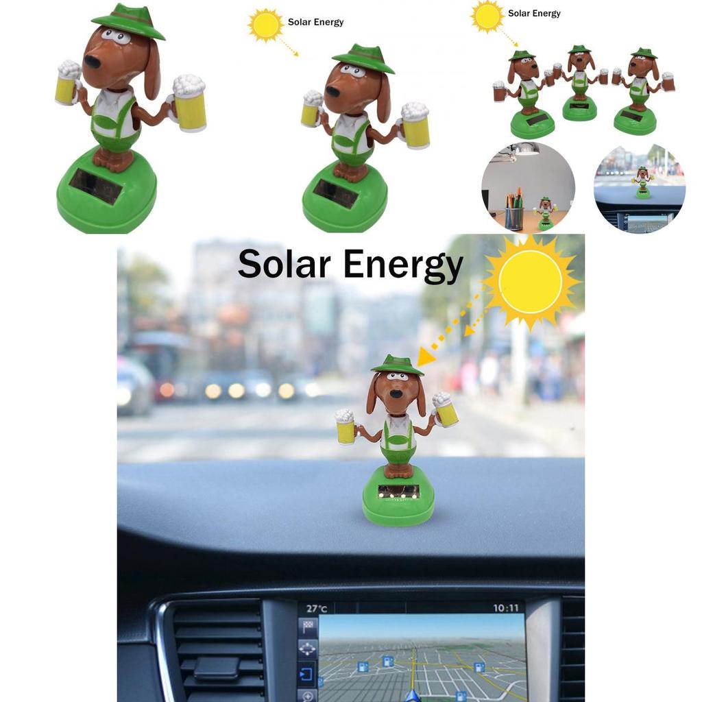 Lustiges solarbetriebenes Bierhund Schaukel-Tanz-Spielzeugauto Dekoration Einzigartiges Geschenk für Kinder
