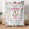 Happy 70Th Birthday Card Throw Blanket Soft Warm Cozy Versatile for Sofa Couch Office Bed Picnics Ideal Best Holiday Gift for Friends, Family Y18