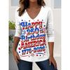 Vintage US Flag 250th anniversary Pattern Women's T-shirt Summer