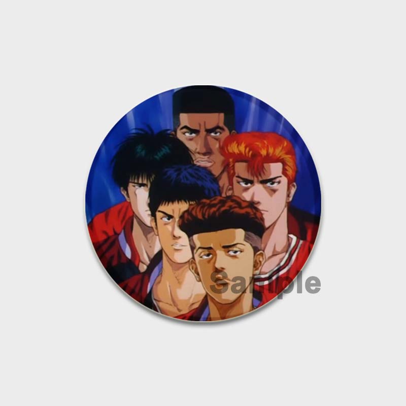 32/44/58MM Handmade Anime Lapel Pins, Kaede, Rukawa, Ryota, Miyagi, Hisashi, Mitsui, Kawaii, Figure Brooches for Bag Clothes