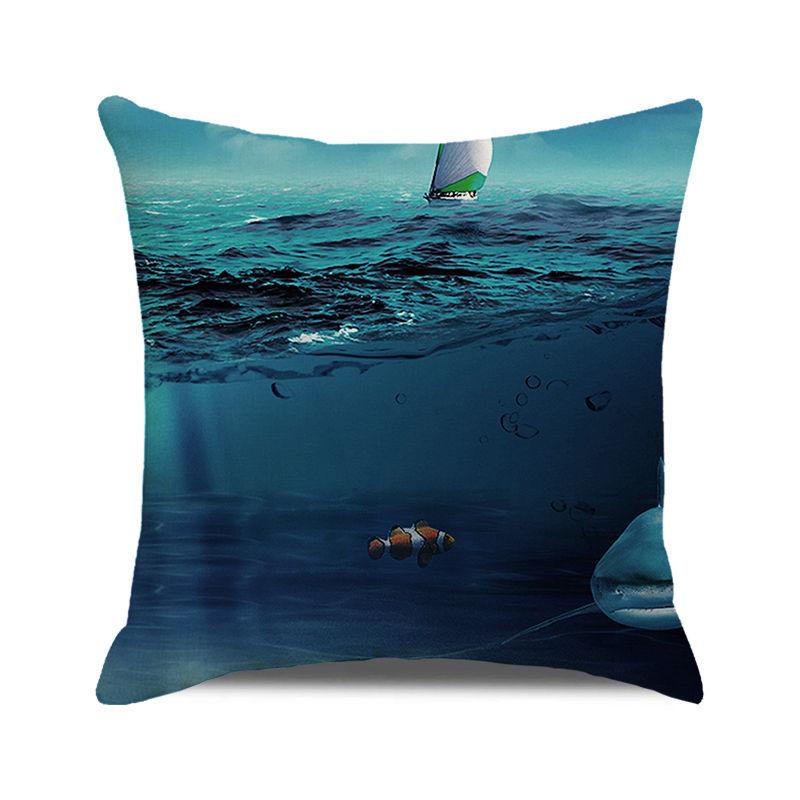 Home Decor Underwater World: Sea Creatures & Mysteries Pattern Cushion Cover Suitable for Sofa Bedroom Car Pillow Cover