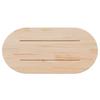 Tabletop, White, 80X40X2.5 Cm, Solid Pine Wood, Oval