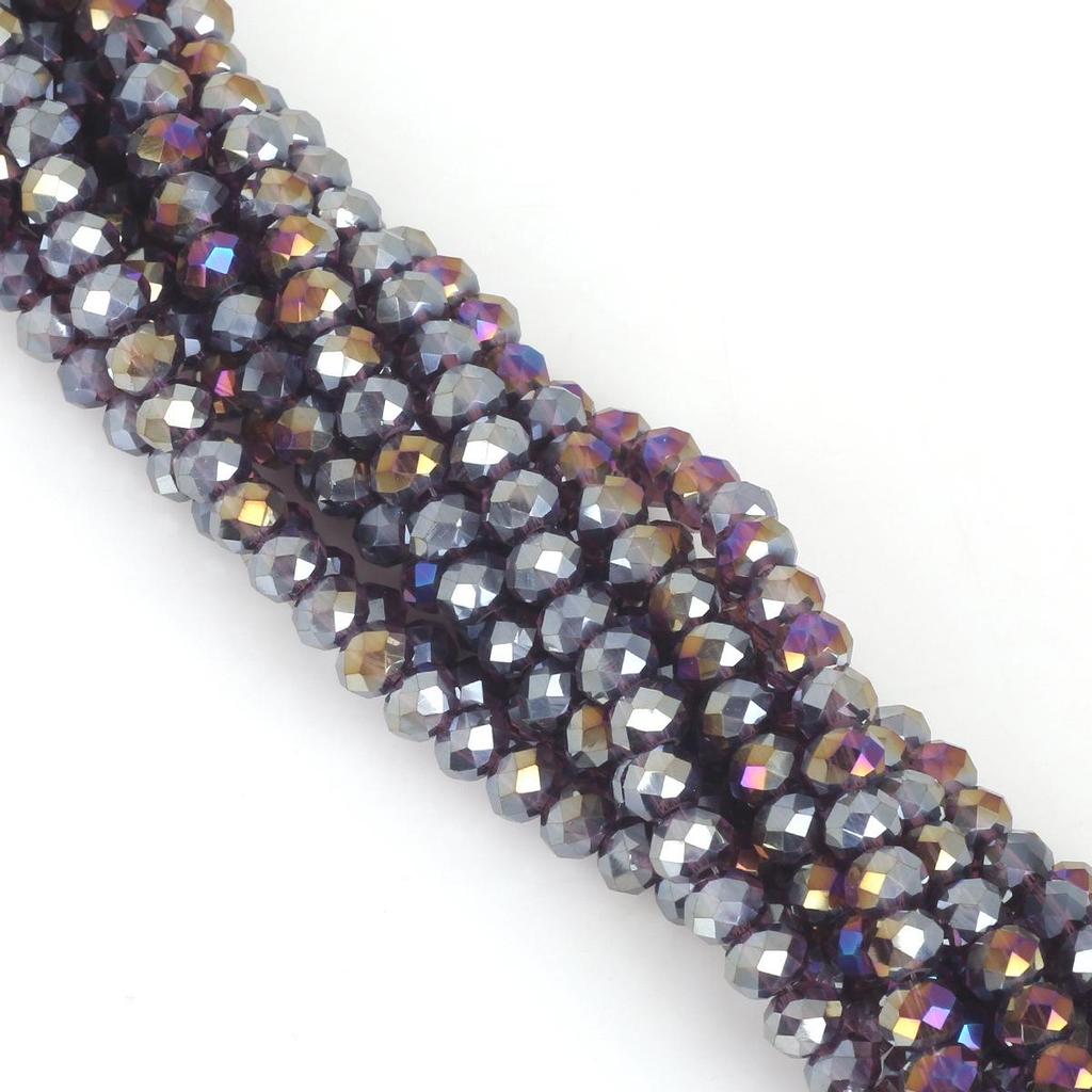 6mm Flat Glass Crystal Beads - DIY Plated Color Abacus Loose Beads for Accessories