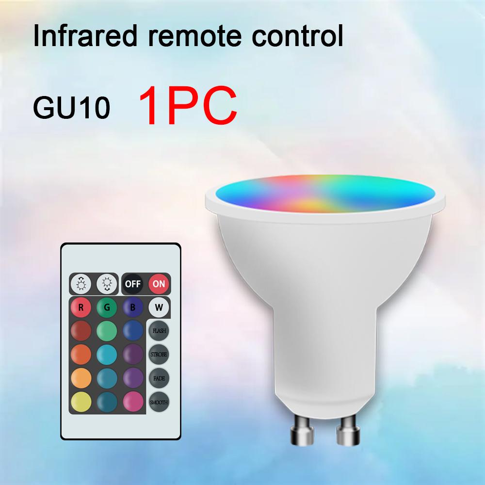 RGB LED Spotlight GU10 AC 85-265V Remote Control Spotlight Color Dimmable Bulb for Living Room Bedroom Decoration