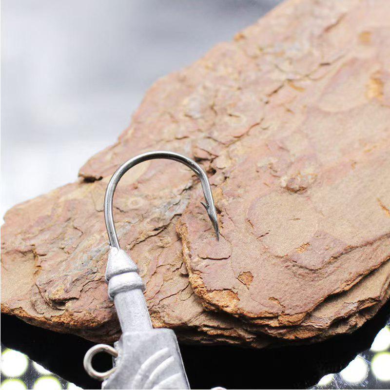 Luminous Fish-Shaped Jig Head with Spinner Blade 3.5-33g, Blood Groove Hook for Bass & Perch, Multi-Layer Soft Bionic Bait