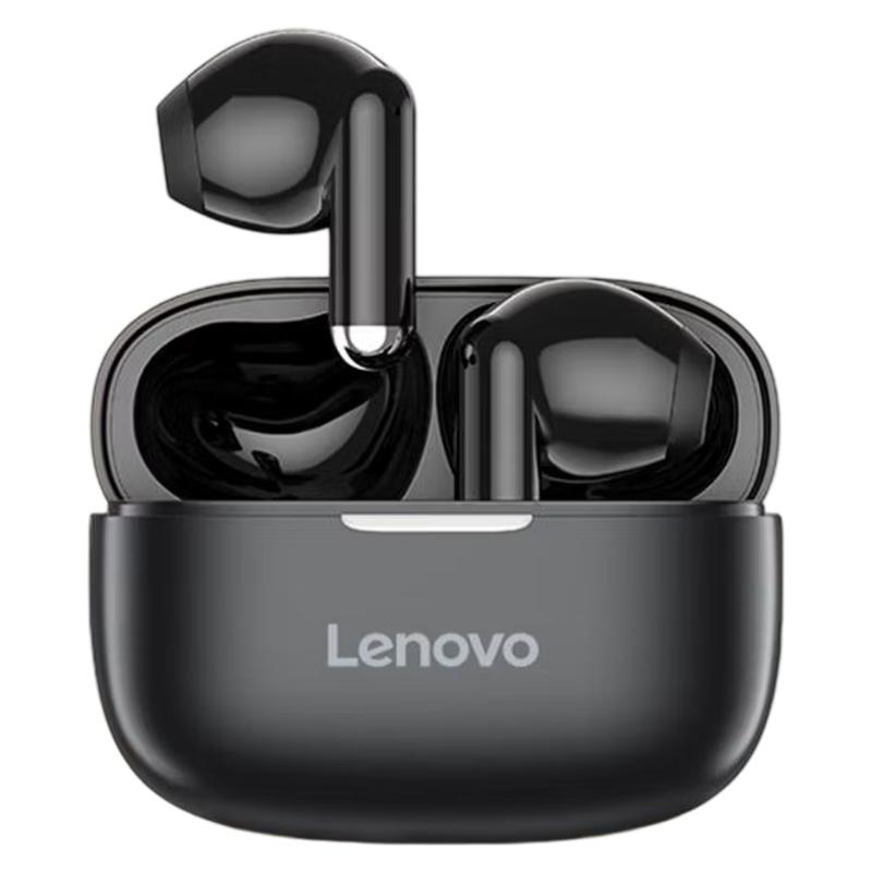 Lenovo True Wireless Bluetooth Earbuds, Semi In-Ear Headphones, Music Sports Gaming Headphones with Bluetooth 5.4, EA110 Black