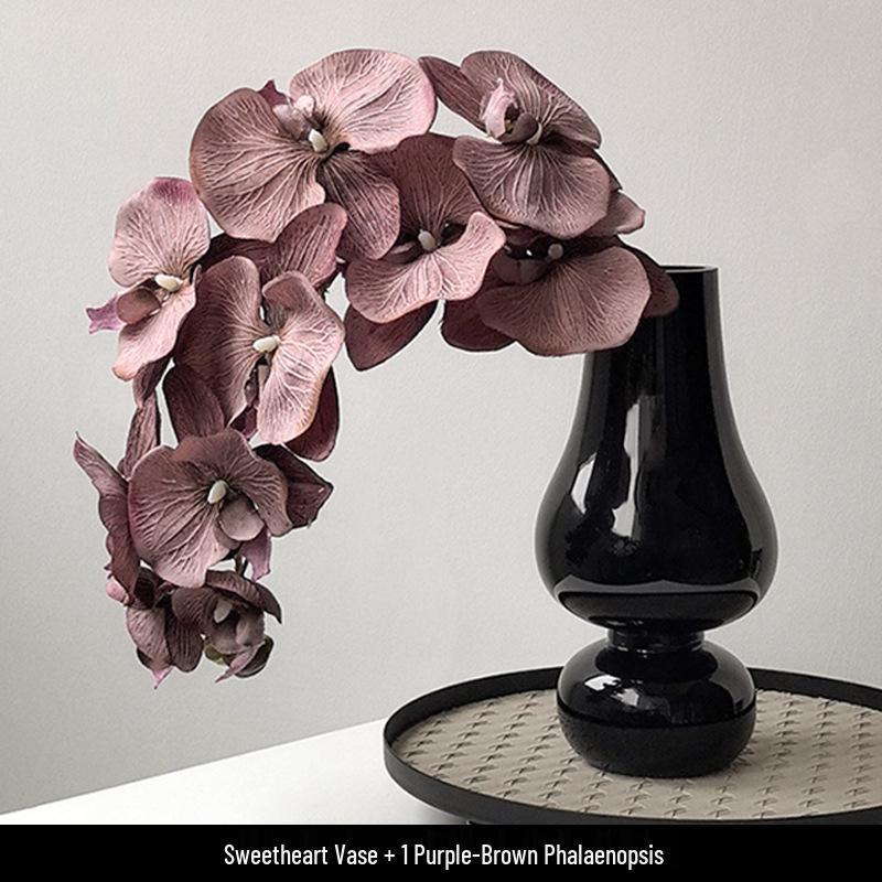 Light Luxury Phalaenopsis Artificial Floral Arrangement for Dining Table Decoration