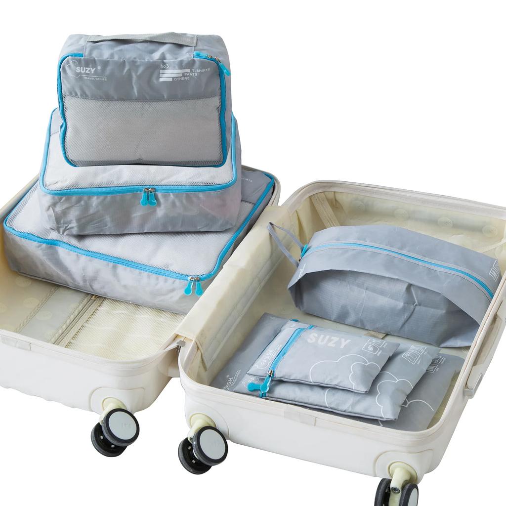 7 Stück/Set Reiseorganizer Aufbewahrungstaschen Koffer Tragbarer Gepäckorganizer Kleidung Schuhe Ordentliche Beutel Verpackungsaufbewahrungskoffer