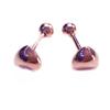 Purple Gold Love Stud Earrings, Simple And Exquisite Niche Temperament, Rose Gold-Plated Color Gold Ear Buckle