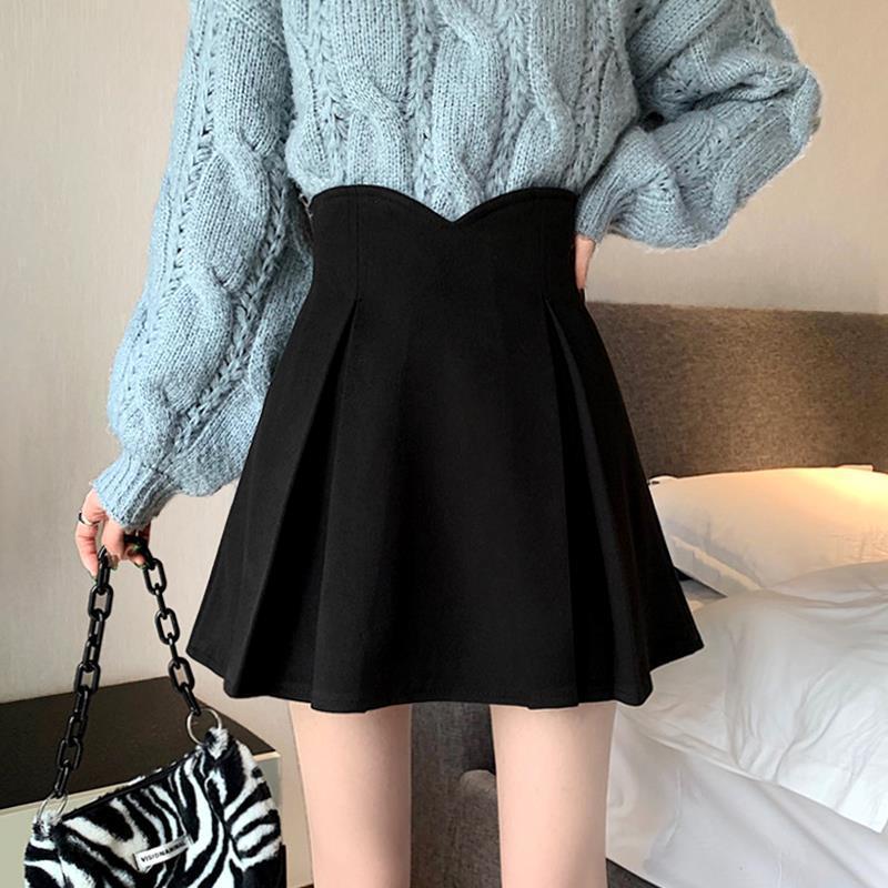 

Women s High-Waist Black Pleated Midi Skirt - Summer 2024, A-Line, Short & Plus Sizes Available, Anti-Exposure Design 2XL чёрный