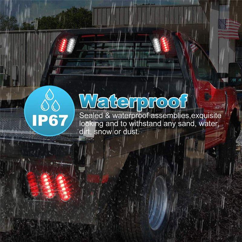 6 Inch LED Set Edge Light Tail Light Turn Signal Light Brake Light Car Accessories As Shown