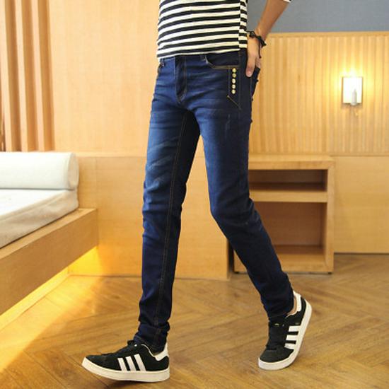 Pánské džíny slim fit ve stylu Korean - Podzim/Jaro Jednobarevné