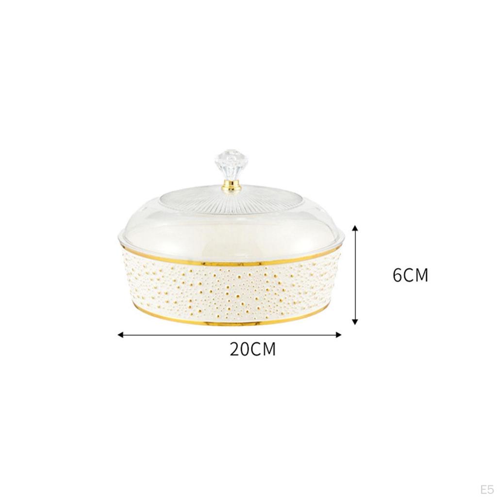 20 cm Vorspeisen-Fruchtplatte, Behälter, Lebensmittelaufbewahrung, Organizer für Trockenfrüchte, Nüsse mit Deckel,