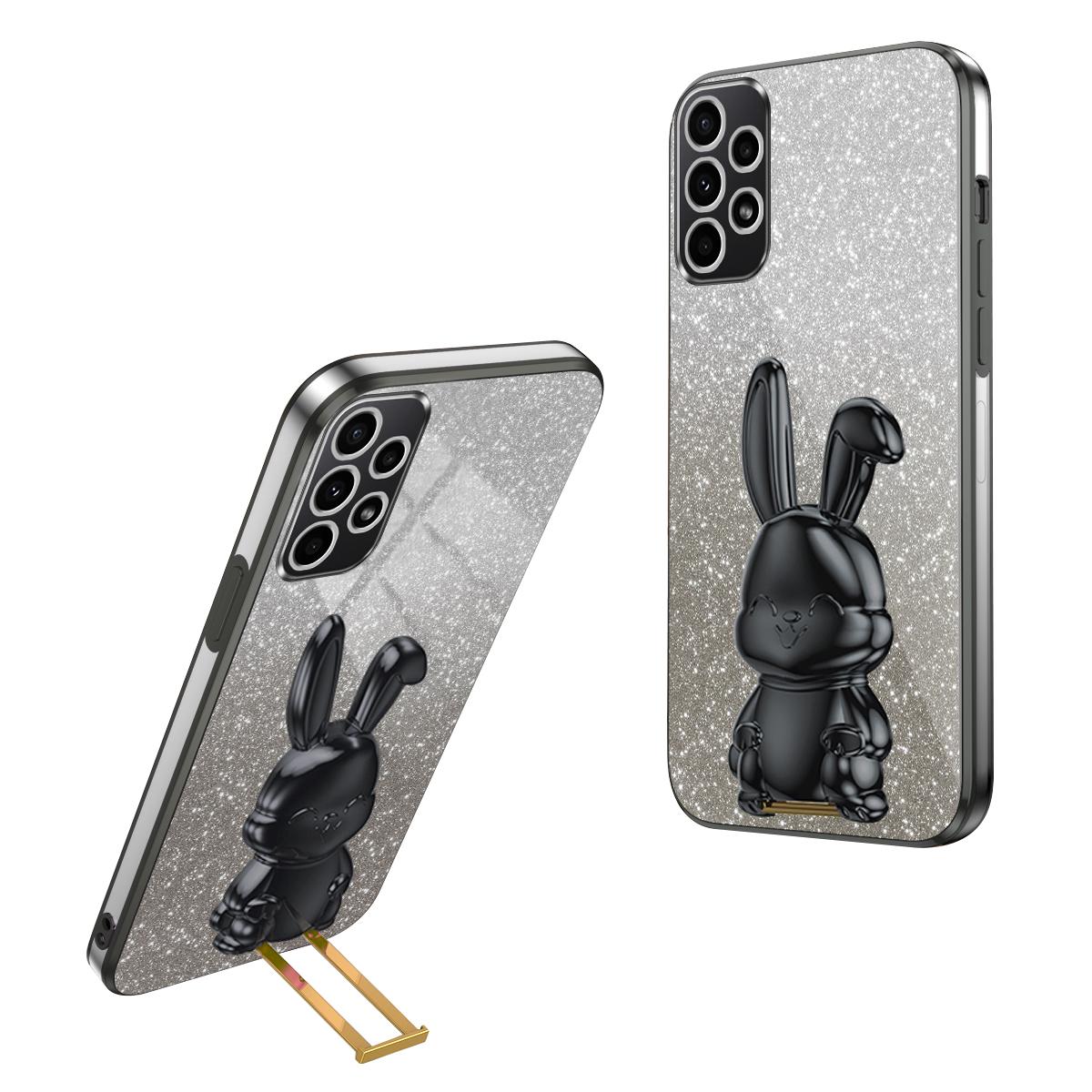 

For Samsung Galaxy A33 5G Cartoon Rabbit Cell Phone Cover Shockproof Case with Kickstand D