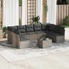 VidaXL Garden Lounge Set with Cushions 10 Pcs Grey Wicker 3218080