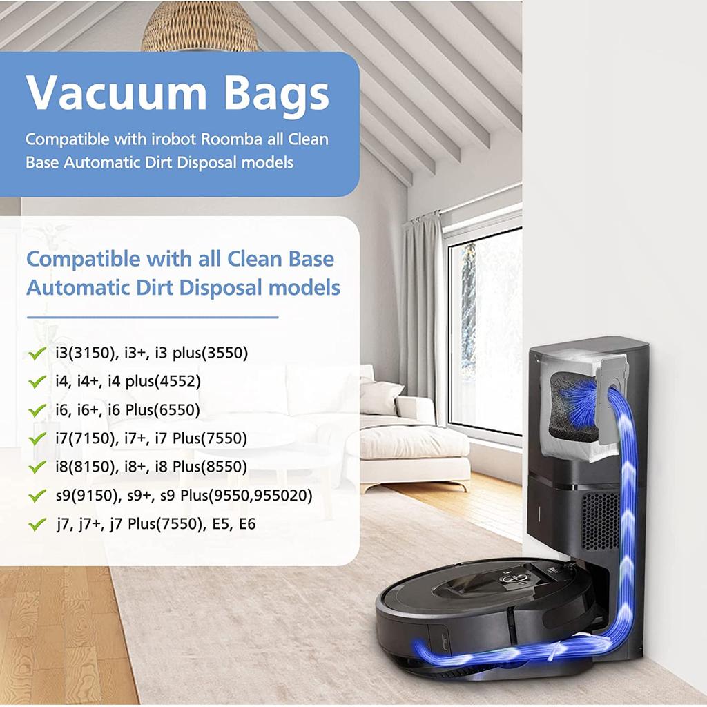 Dust Bags for iRobot Roomba j7 i7 i3 i4 i6 E5 E6 E7 S9 S9Plus i and s Series Clean Base Automatic Dirt Disposal Bags