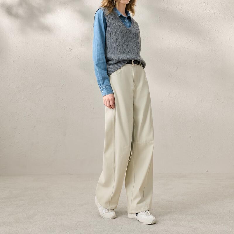 Sancai 2026 Winter Vintage Loose Fit Casual Pants