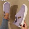 Women's Breathable Knit Loafers Comfortable Slip-On Walking Shoes with Soft Sole Shoes