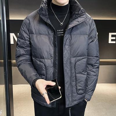 Winter neue trendige Marke Herren einfarbige lässige Daunenjacke Herren Stehkragen lockere Daunenjacke verdickte warme Jacke Herren