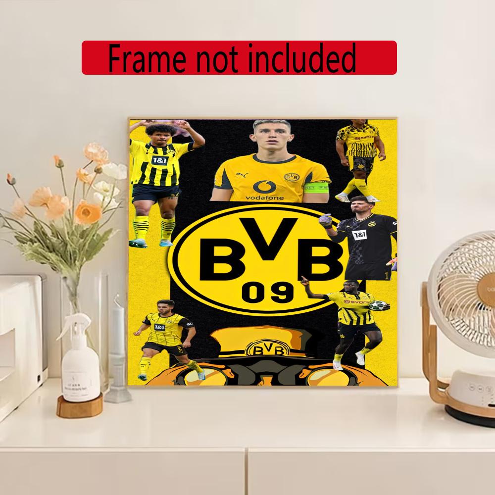 Borussia Dortmund 5D Diy Diamond Painting Round Diamond Diy Frameless Holiday Artwork Suitable For Home Office Wall Decoration
