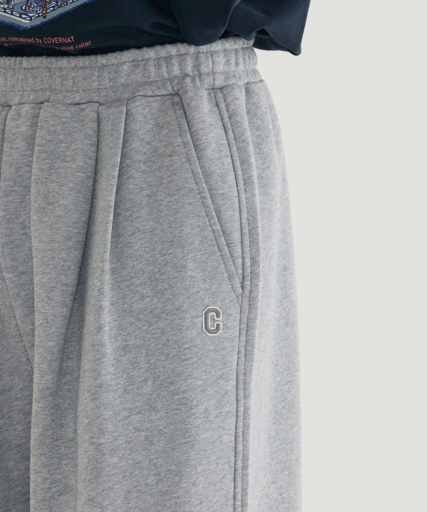COVERNAT C Logo Wide Sweatpants Melange Gray