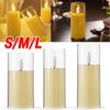 Led Electronic Candles Light Flameless Battery Operated Flickering Lamp Clear Acrylic Glass Battery Powered Wedding Party Christ