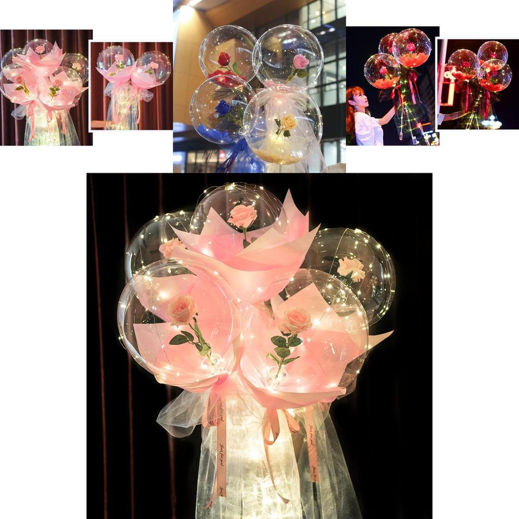 Balão Buquê de Rosas Luminosas de LED – Presente Perfeito Para o Dia dos Namorados, Mães, Namoradas